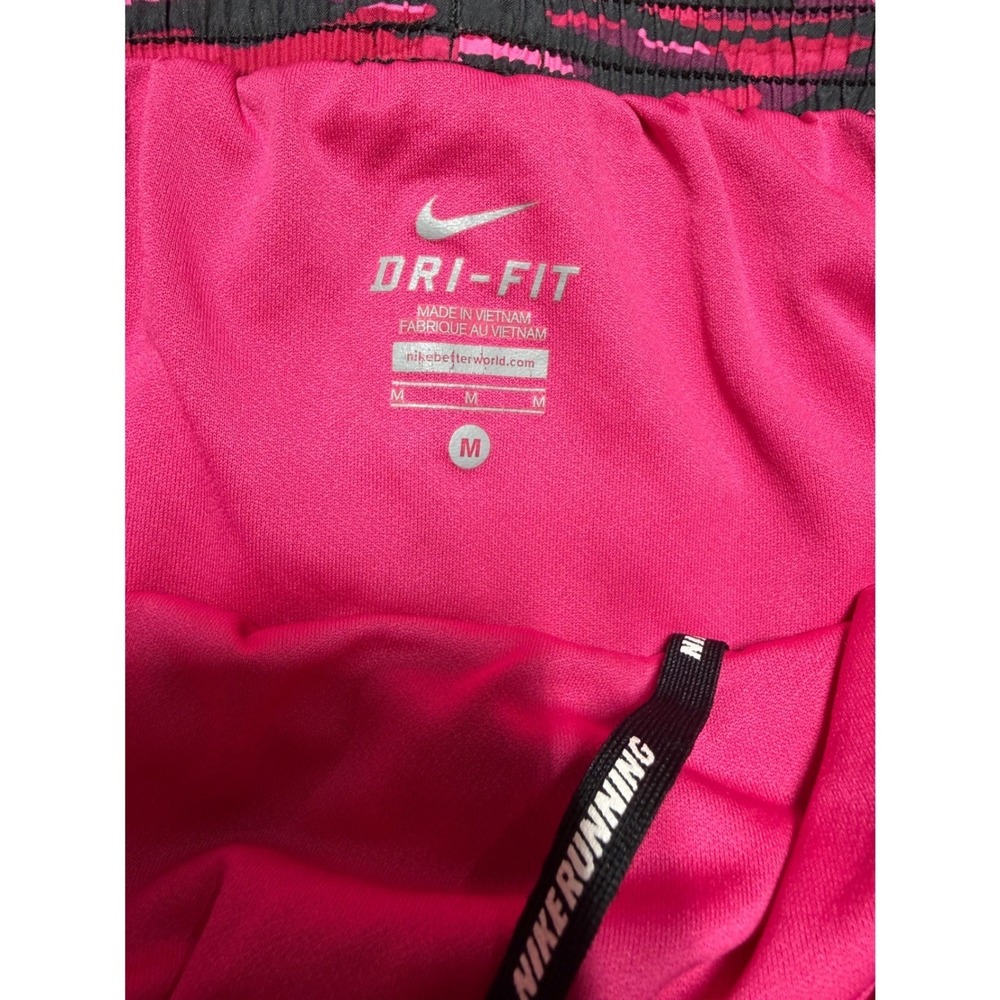 Nike Dri-FIT Women Medium Pink Purple Camo Running‎ Shorts Mesh Side Panels 365 - Picture 5 of 9